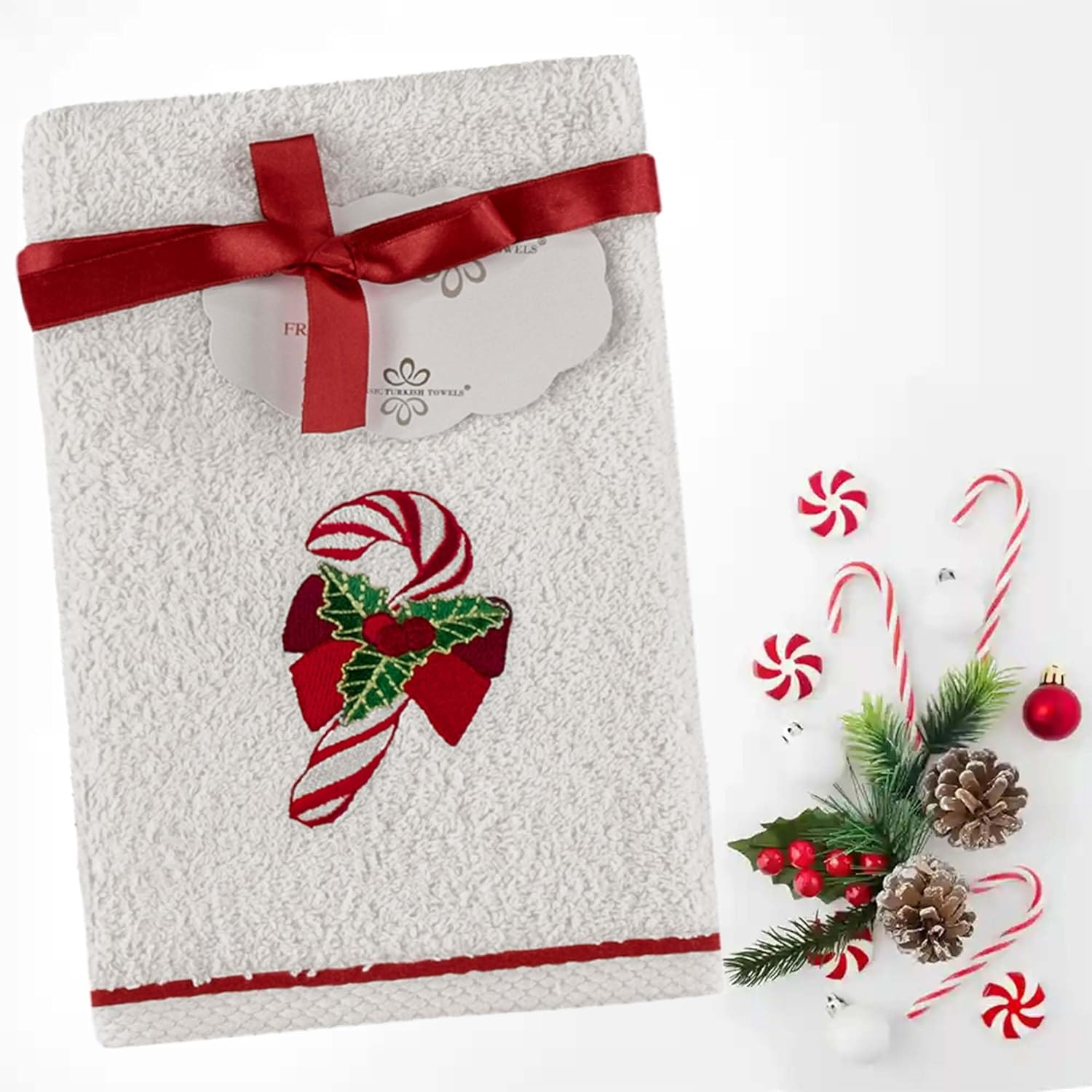 Premium 6-Piece Turkish Cotton Christmas Towel Set - Soft, Absorbent, Holiday Bathroom Decor