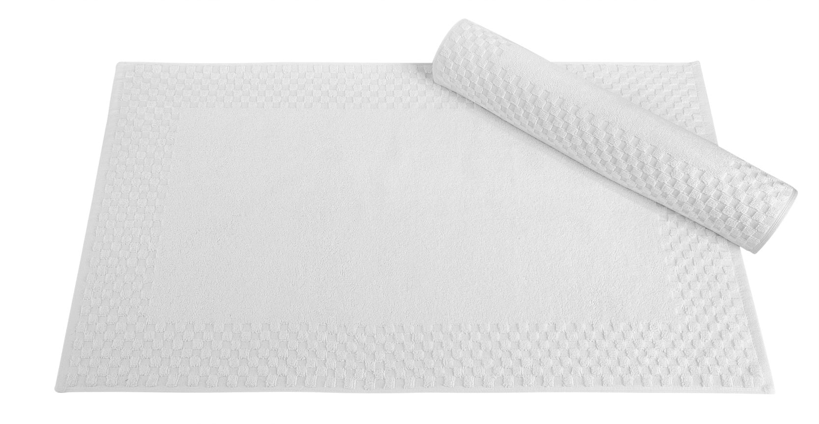 2 Piece Cotton Bath Mat Set - Non-Slip & Absorbent Bathroom Rugs | Machine Washable 100% Cotton Bath Mats (20"x34") - Classic Turkish Towels