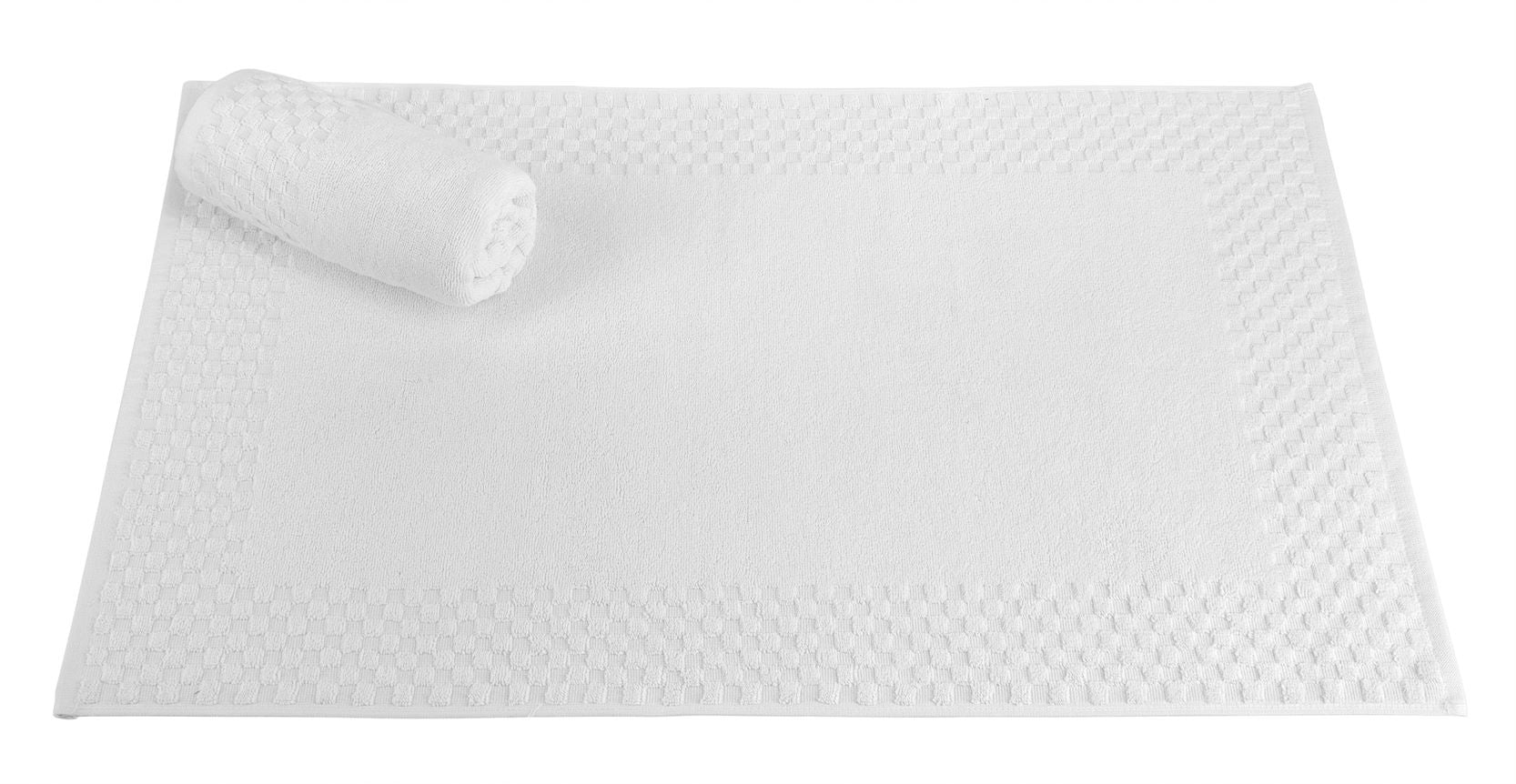 2 Piece Cotton Bath Mat Set - Non-Slip & Absorbent Bathroom Rugs | Machine Washable 100% Cotton Bath Mats (20"x34") - Classic Turkish Towels