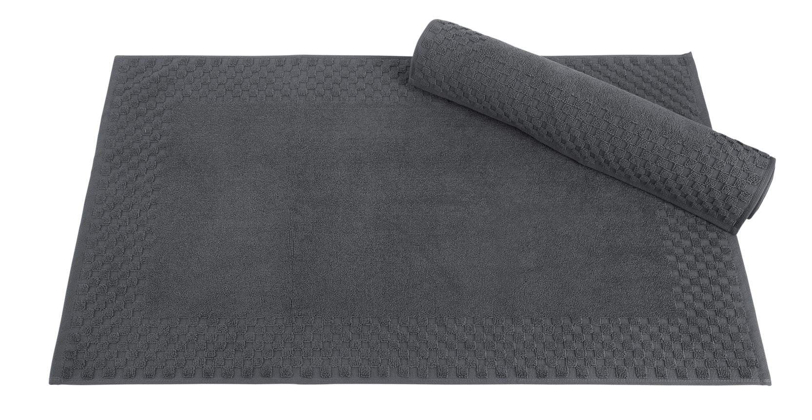 2 Piece Cotton Bath Mat Set - Non-Slip & Absorbent Bathroom Rugs | Machine Washable 100% Cotton Bath Mats (20"x34") - Classic Turkish Towels