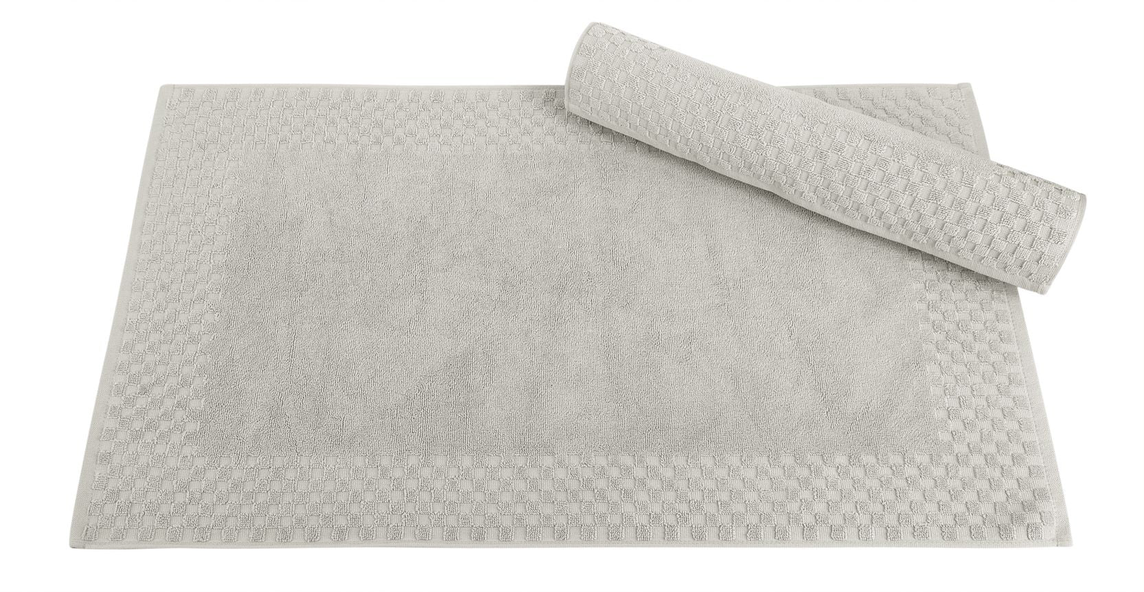 2 Piece Cotton Bath Mat Set - Non-Slip & Absorbent Bathroom Rugs | Machine Washable 100% Cotton Bath Mats (20"x34") - Classic Turkish Towels