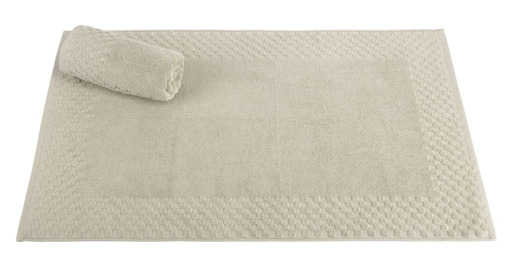2 Piece Cotton Bath Mat Set - Non-Slip & Absorbent Bathroom Rugs | Machine Washable 100% Cotton Bath Mats (20"x34") - Classic Turkish Towels