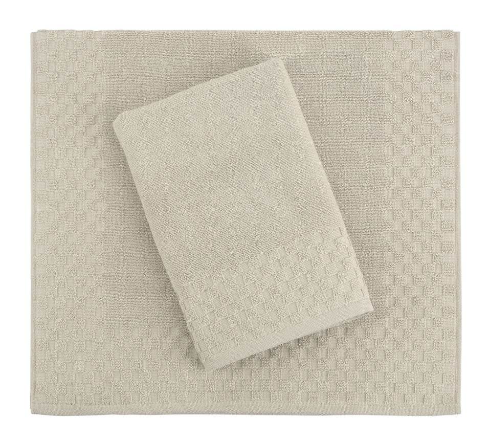 2 Piece Cotton Bath Mat Set - Non-Slip & Absorbent Bathroom Rugs | Machine Washable 100% Cotton Bath Mats (20"x34") - Classic Turkish Towels