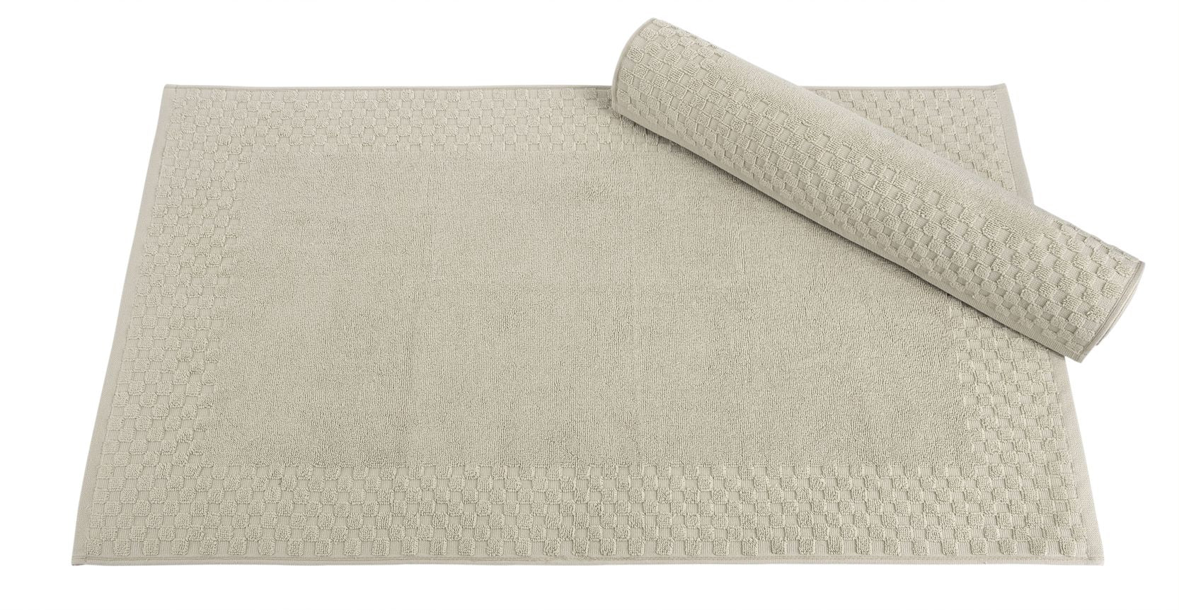 2 Piece Cotton Bath Mat Set - Non-Slip & Absorbent Bathroom Rugs | Machine Washable 100% Cotton Bath Mats (20"x34") - Classic Turkish Towels