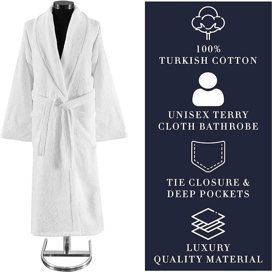 TURKISH TERRY BATHROBE-24 OZ. WEIGHT LUXURY LINE TURKISH ROBE – Thirsty  Towels
