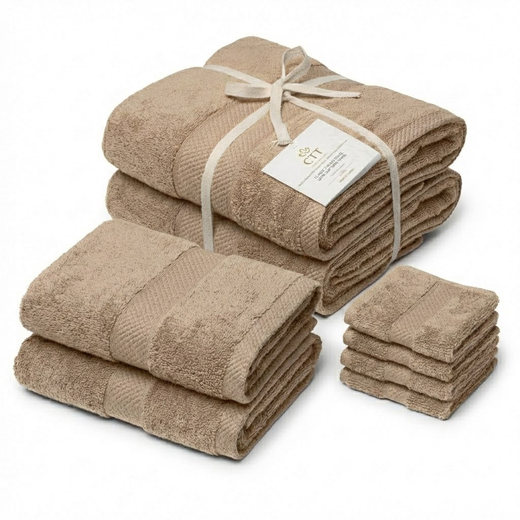 Towels Beyond - Luxury 8 Piece Towel Set for Bathroom, 100% Turkish Micro Cotton, Quick Dry, Soft and Absorbent Bath Towels, Hand Towels, and Washcloths, Madison Collection