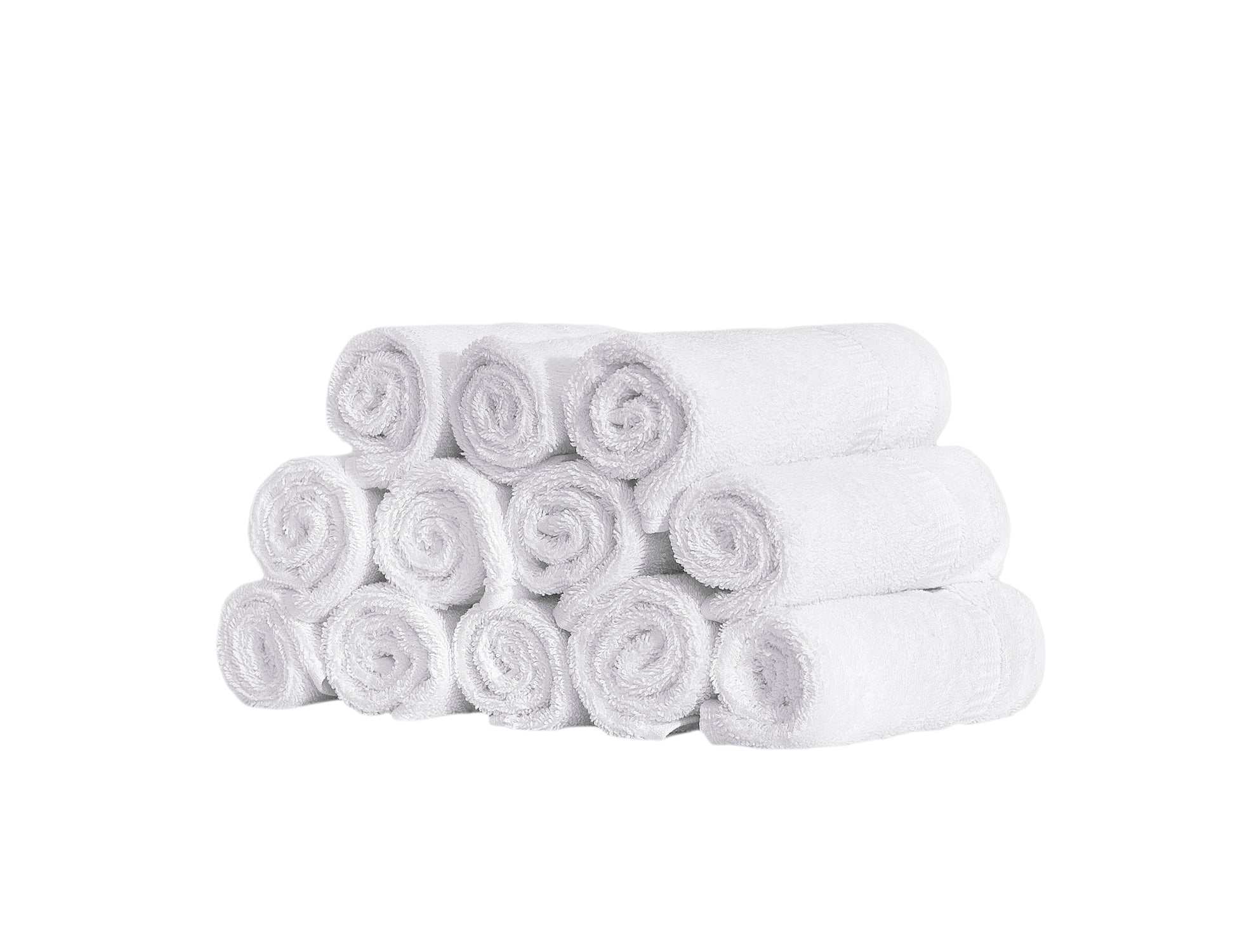 White Classic Luxury 100% Cotton Washcloths Set of 12 - 13x13 White