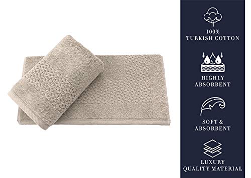 Classic Turkish Towels Luxury 6 Piece Genuine Cotton Bath Towel Set - Jacquard Woven Soft Textured Towels Made with 100% Turkish Cotton - Classic Turkish Towels