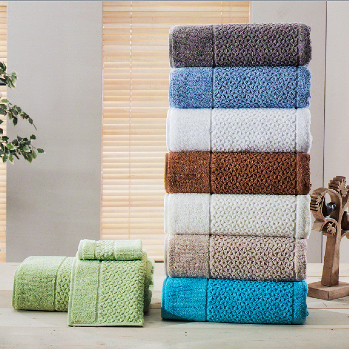Classic Turkish Towels Mei-Tal Luxury 6 Piece Genuine Cotton Bath Towel Set - Jacquard Woven Soft Textured Towels Made with 100% Turkish Cotton - Classic Turkish Towels