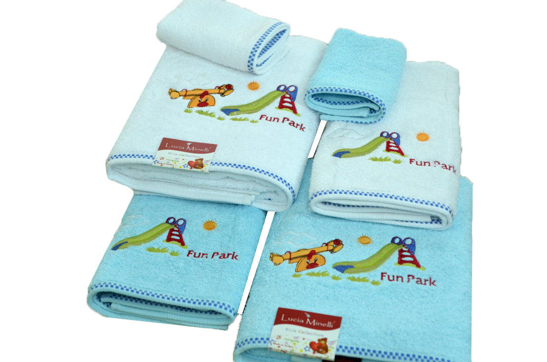 Kids Embroidered Turkish Cotton Towel Set of 6 - Classic Turkish Towels