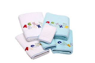Kids Embroidered Turkish Cotton Towel Set of 6 - Classic Turkish Towels