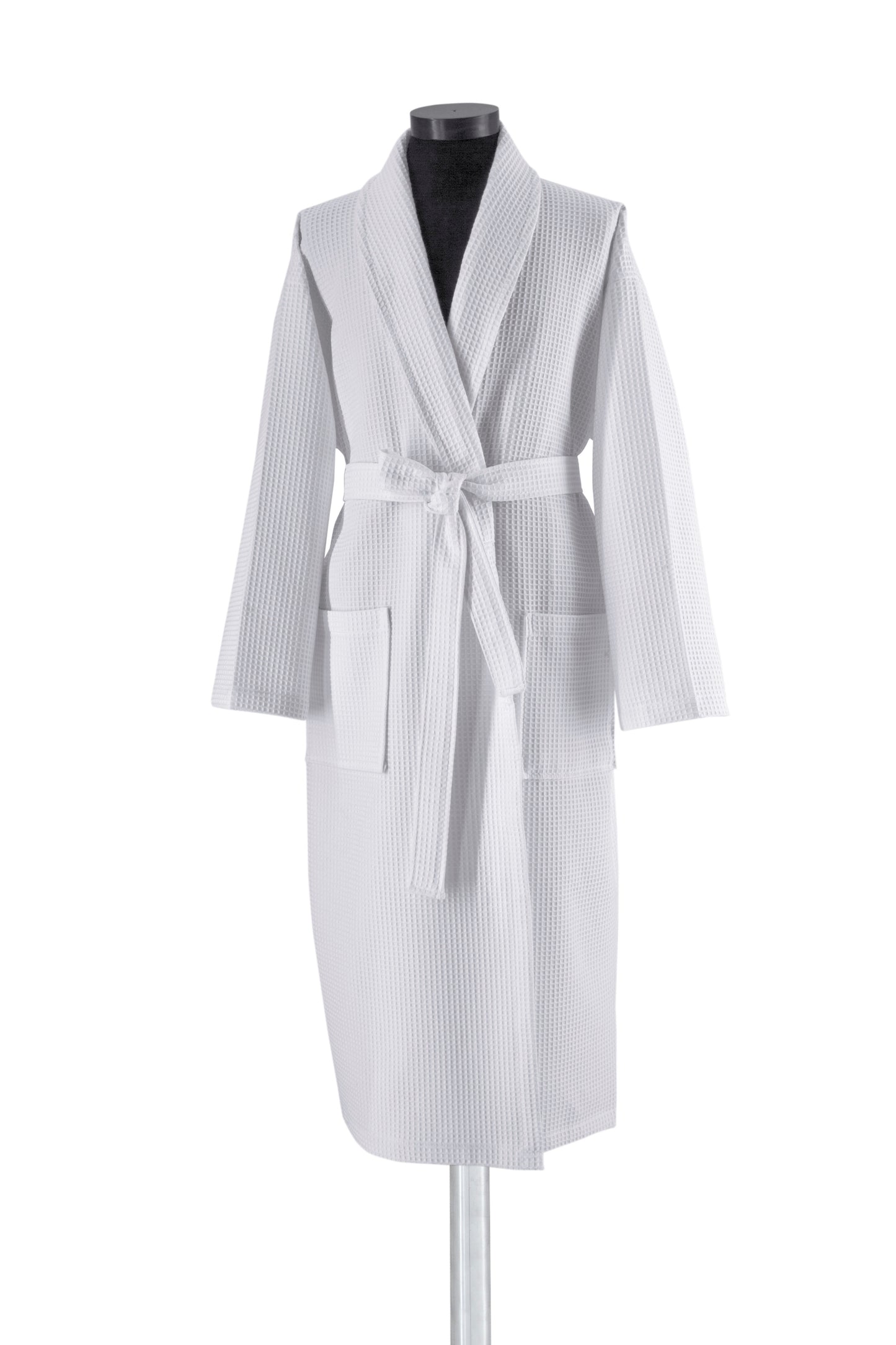 White Kimono Turkish Cotton Waffle Bathrobe - Classic Turkish Towels