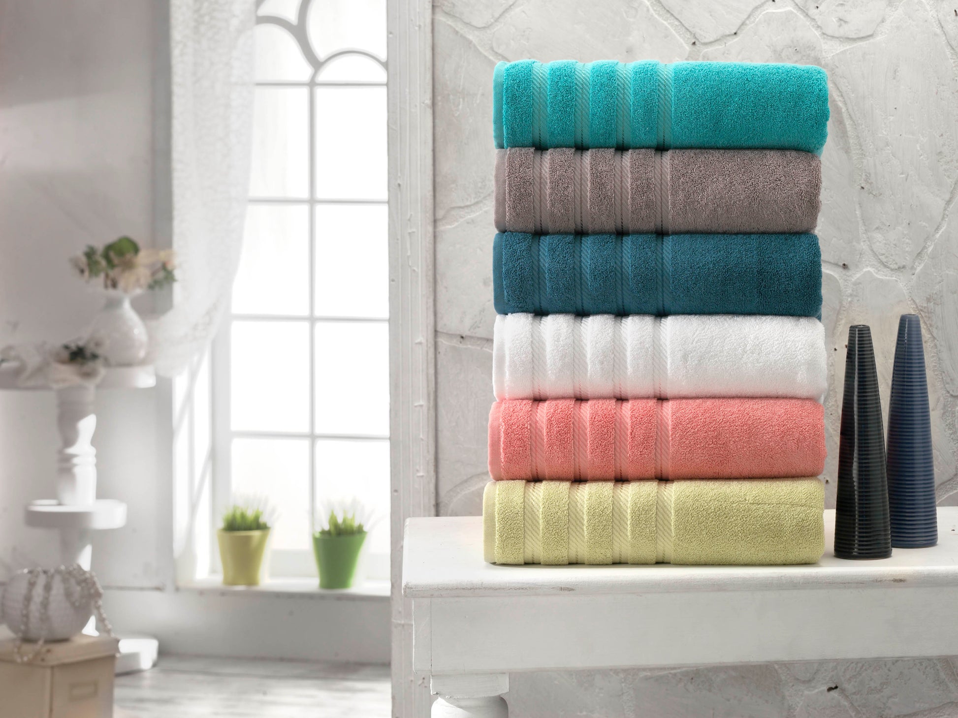  White Classic Luxury Bath Towels Large - Cotton Hotel