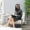 NINE WEST - Hooded Terry Robe  - 100% Turkish Cotton - Classic Turkish Towels