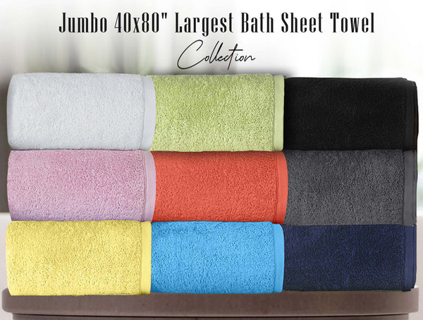NINE WEST - Jumbo 40x80"  Largest Bath Sheet Towel Collection - 100% Turkish Cotton - Classic Turkish Towels