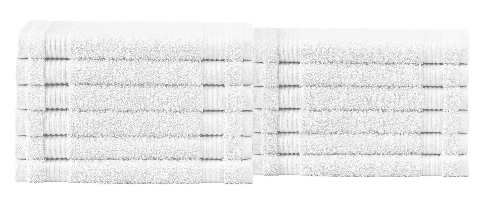 Amadeus Luxury Turkish Cotton Soft Washcloths - 12 Pieces - Classic Turkish Towels