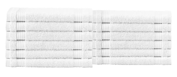 Amadeus Luxury Turkish Cotton Soft Washcloths - 12 Pieces - Classic Turkish Towels
