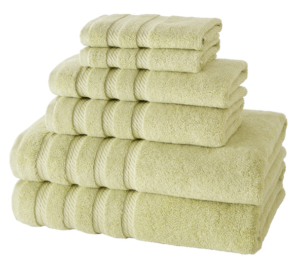 Antalya Turkish Cotton Bath, Hand, Washcloth Hotel Collection - 6 pc Towel Set - Classic Turkish Towels