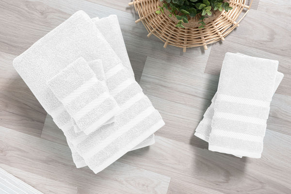Antalya Turkish Cotton Bath, Hand, Washcloth Hotel Collection - 6 pc Towel Set - Classic Turkish Towels