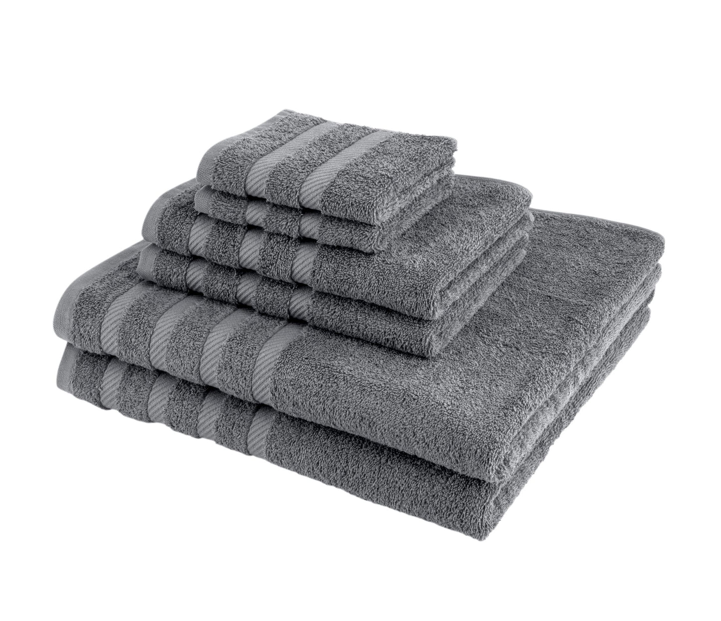 Antalya Turkish Cotton Bath, Hand, Washcloth Hotel Collection - 6 pc Towel Set - Classic Turkish Towels