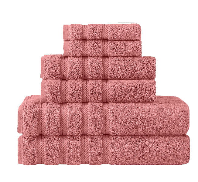 Towels Beyond Luxury 6 Piece Towel Set - 100% USA Cotton, Very Soft and Super Absorbent Bath Towels, Hand Towels, and Washcloths - Classic Turkish Towels