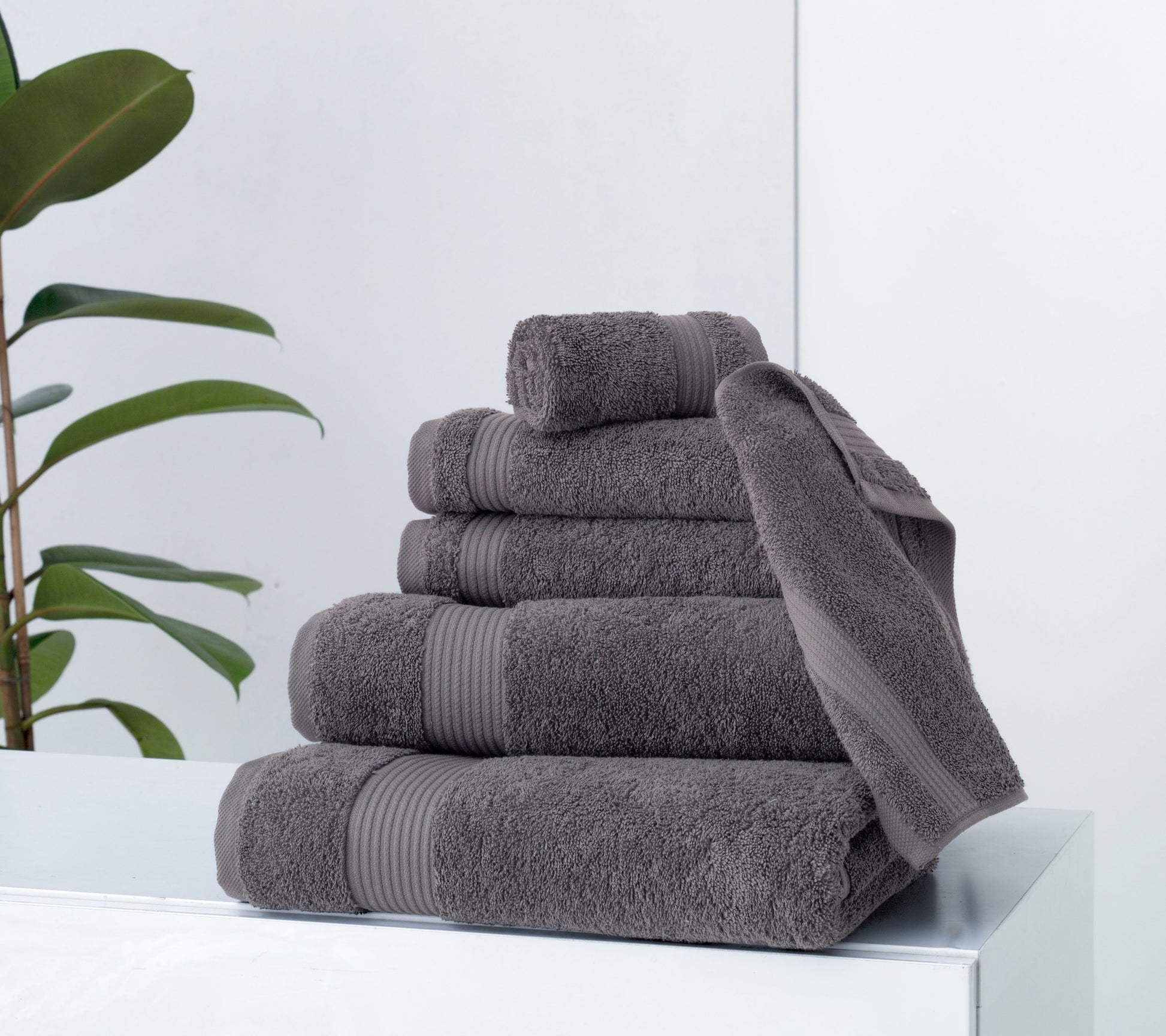 Exclusive 5 Star Hotel Turkish Cotton Grey Towel Set - (2 Hand