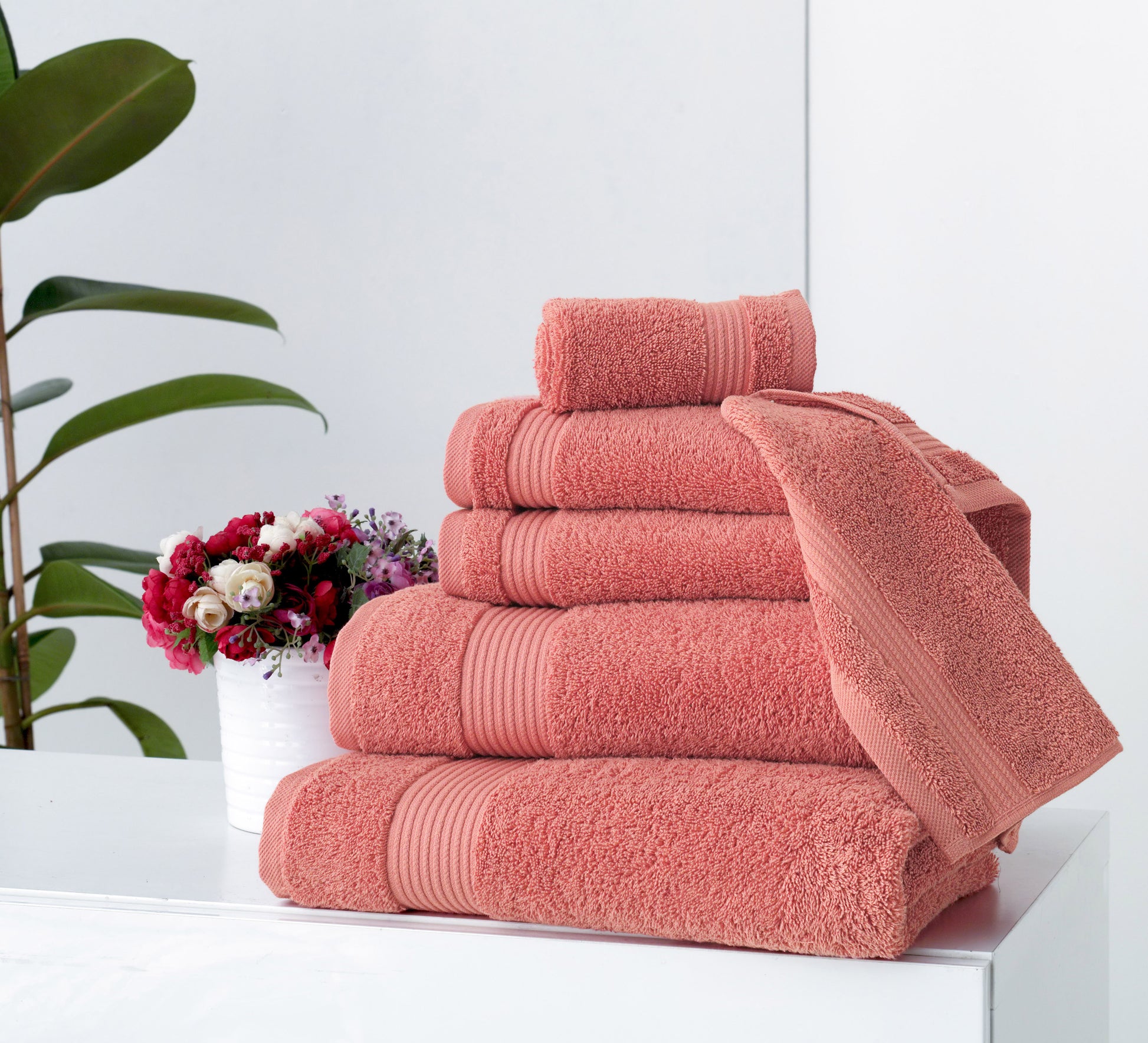 SALBAKOS 6 Piece Bath Towel Set - Turkish Luxury Hotel & Spa