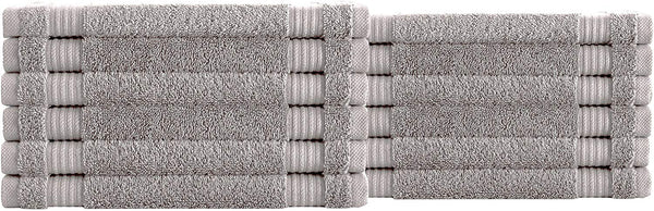 Amadeus Luxury Turkish Cotton Soft Washcloths - 12 Pieces - Classic Turkish Towels