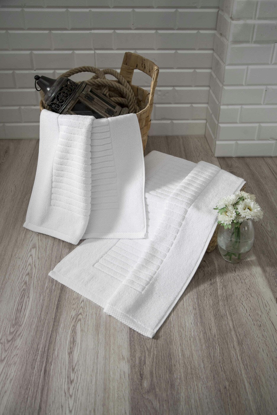 Piano Turkish Cotton Bath Mat - 2 Pieces - Classic Turkish Towels