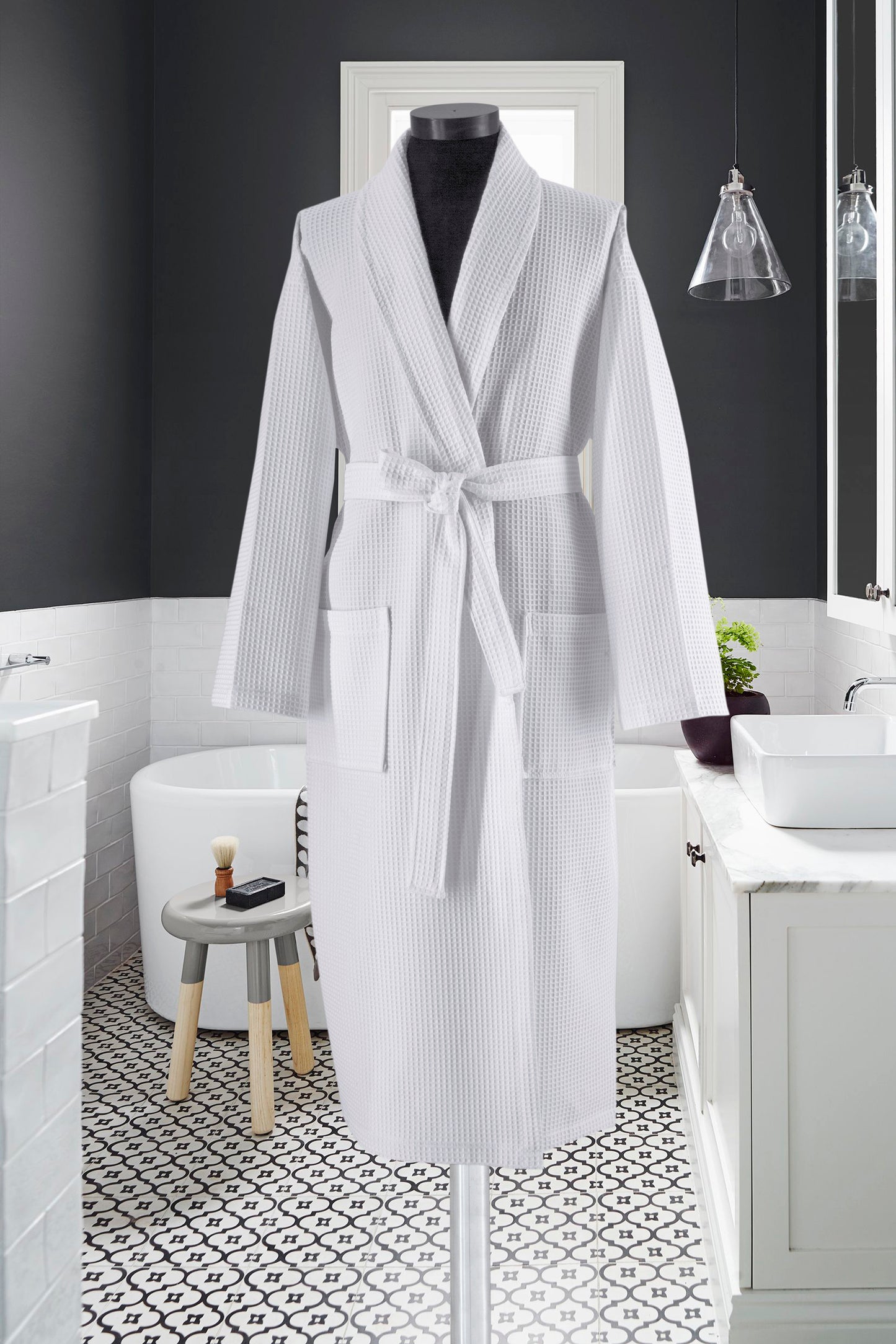 Waffle Weave Turkish Cotton Bathrobe - Classic Turkish Towels