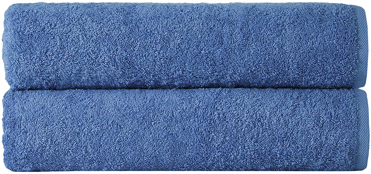 Homescapes Denim Blue 100% Combed Egyptian Cotton Bath Sheet 700 GSM | DIY  at B&Q