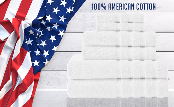 Towels Beyond Luxury 6 Piece Towel Set - 100% USA Cotton, Very Soft and Super Absorbent Bath Towels, Hand Towels, and Washcloths - Classic Turkish Towels